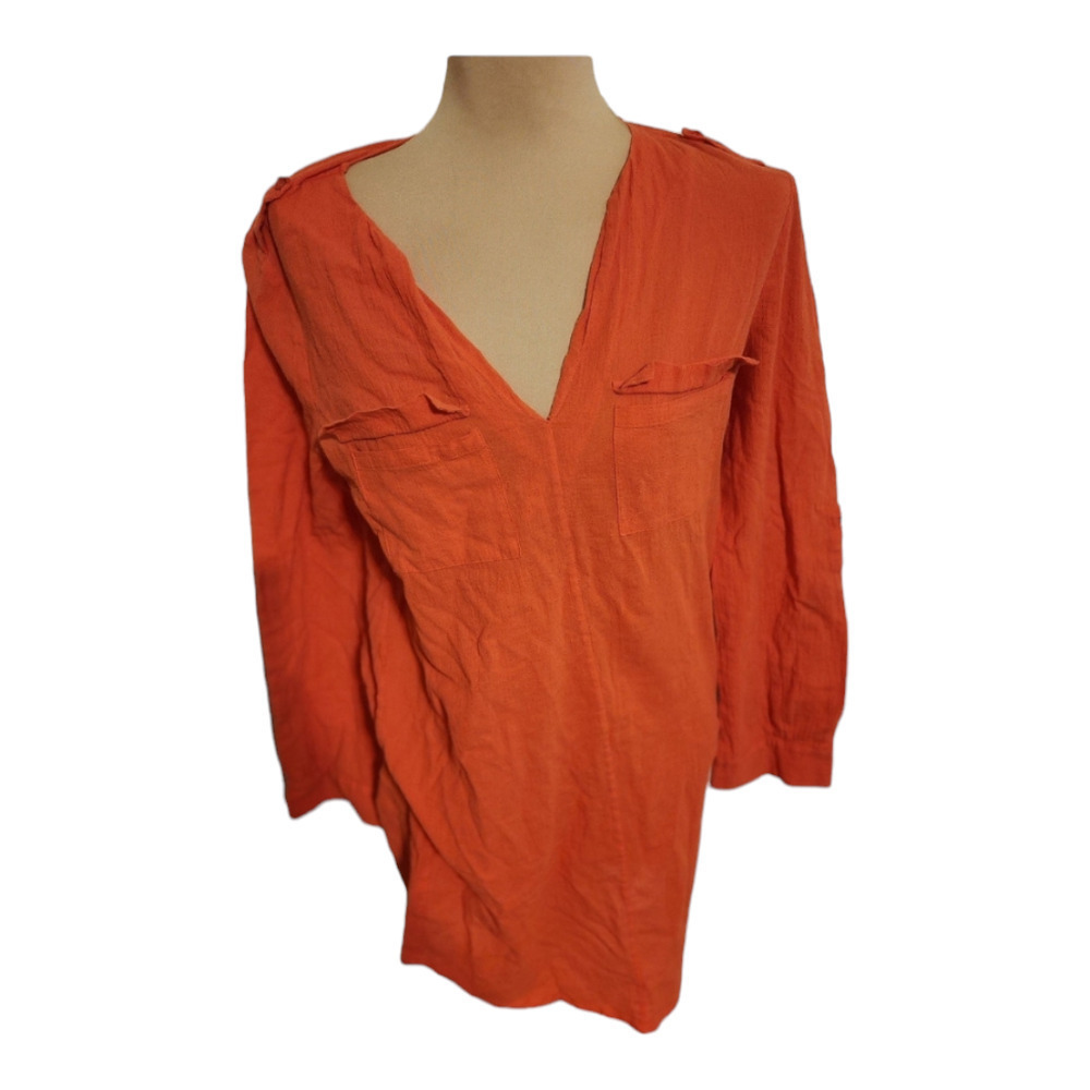 Joie orange shift dress size small cotton lightweight